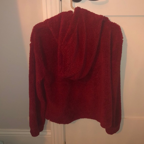 Small red DKNY Sherpa hoodie - Picture 2 of 3